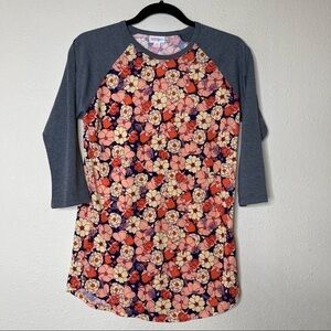 LuLaRoe Floral Randy Baseball T Shirt